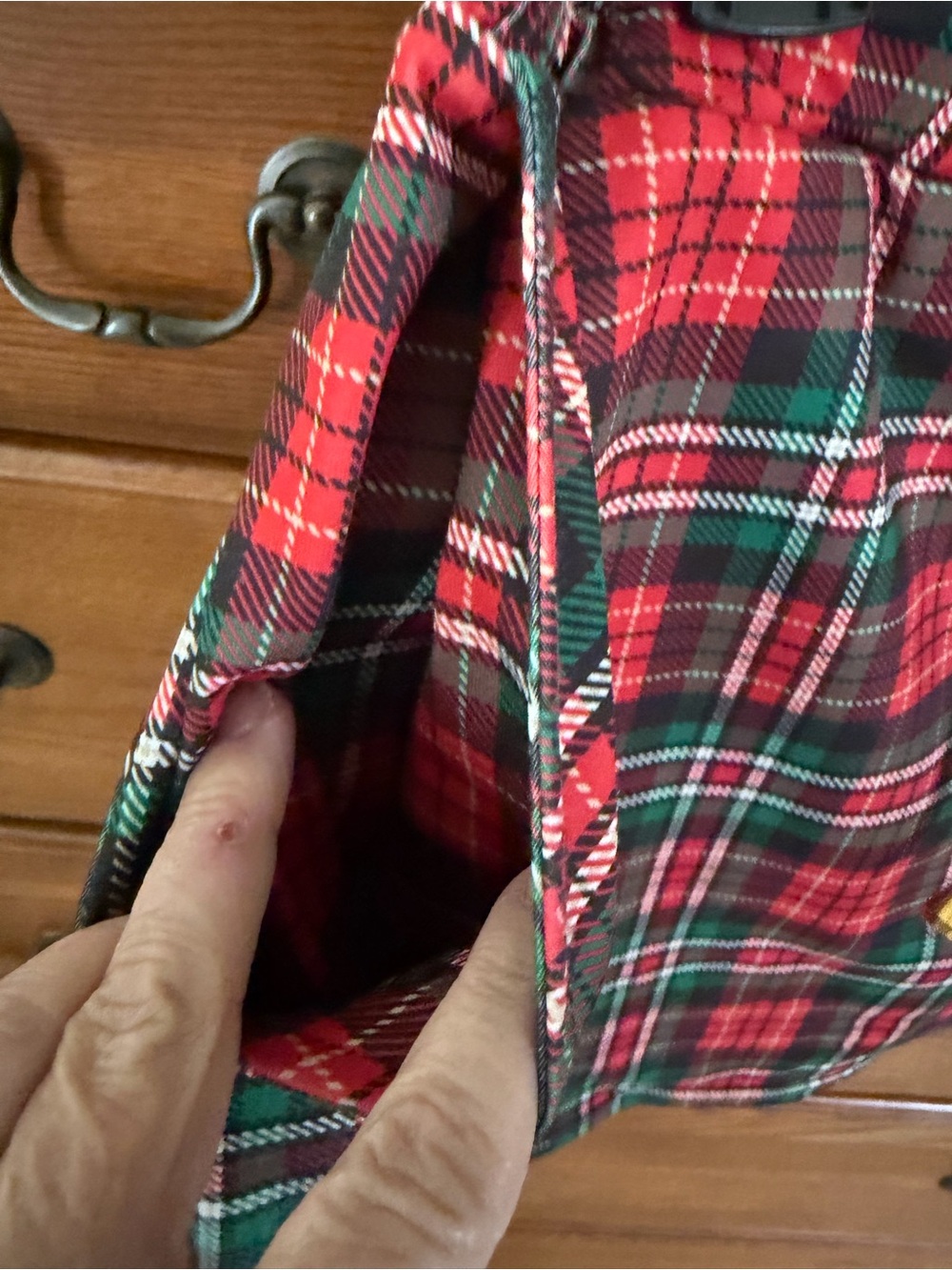 Red Plaid Drawstring skort - Picture 4 of 10